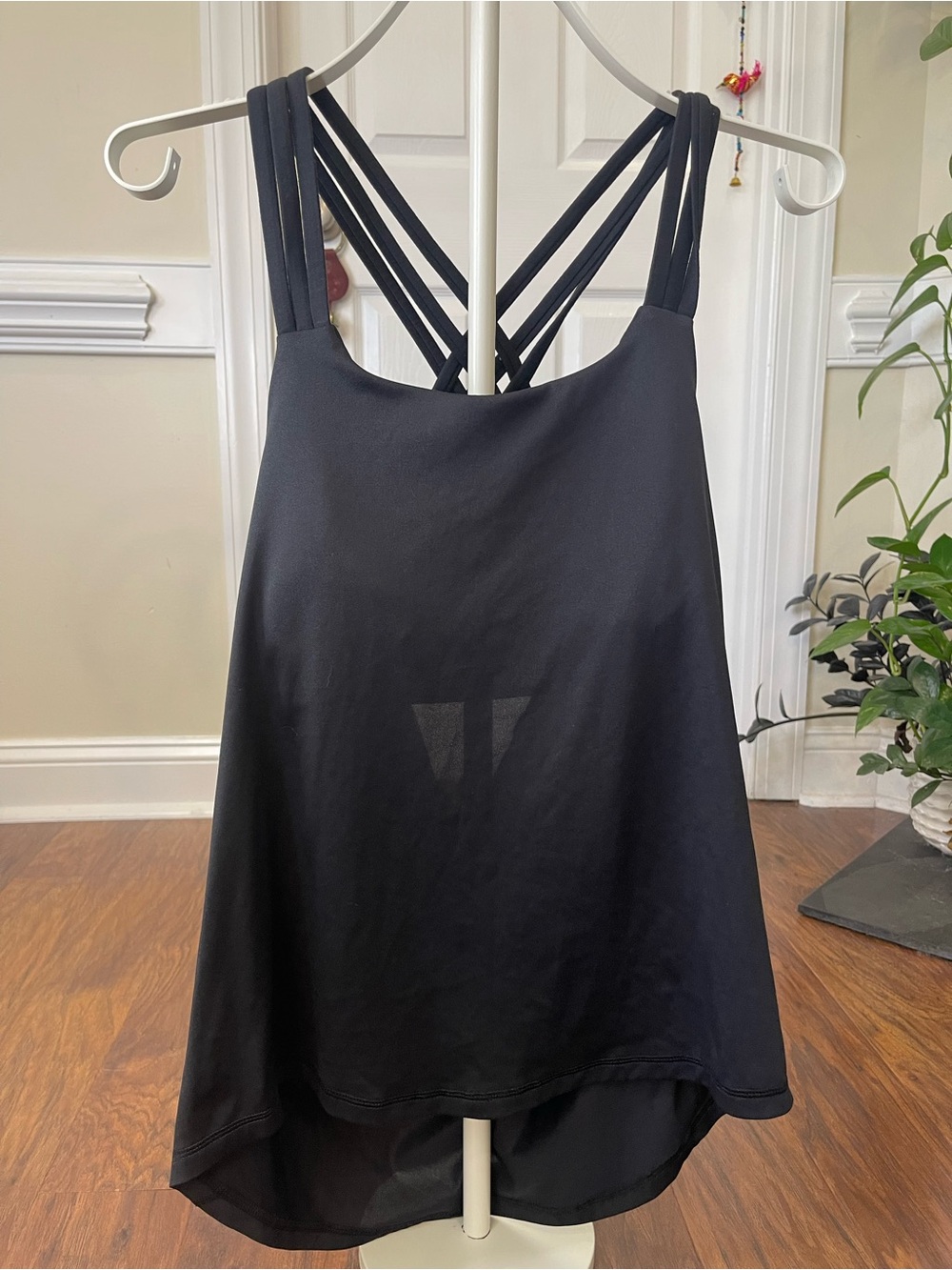 prAna Waterfall Athletic Tank Top Black Scoop Neck Strappy Back Size Large